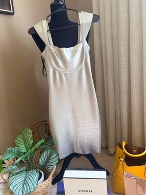 Marciano Silver Metallic Bandage Mini Dress